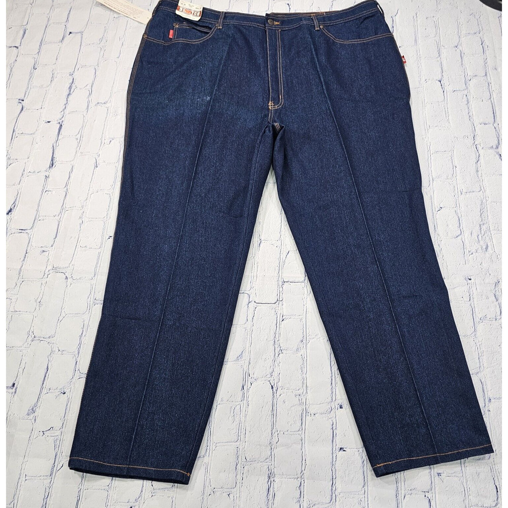 Vintage Braxton Denim Jeans Western Capri Stretch Orange Stitch MENS 46X30